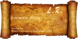 Lorencz Rita névjegykártya