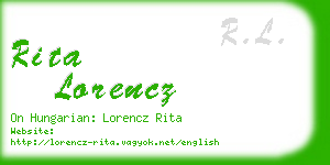 rita lorencz business card